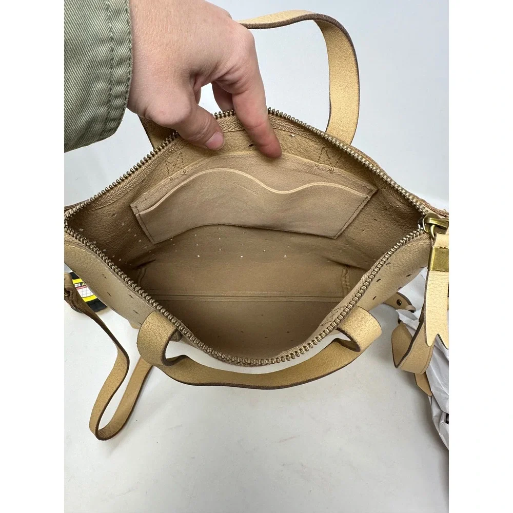 Madewell The Transport Crossbody Bag Geo Holepunch Edition Tan